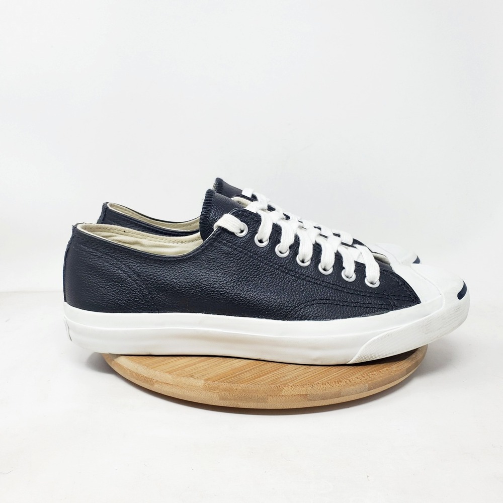 Converse Jack Purcell Sneaker Womens 10 Shoes Black Leather Athletic Ox